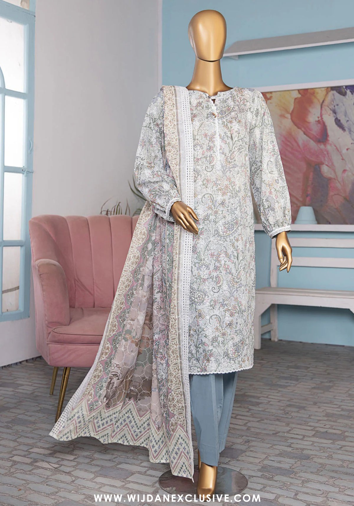 HZ Dhagakari Unstitched Embroidered Lawn Collection - 2025 DEC-604