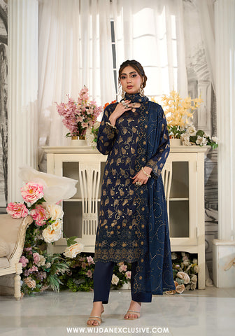 Zarqash by Wijdan | Unstitched Embroidered Broshia Cotton Collection - 2025 D-05