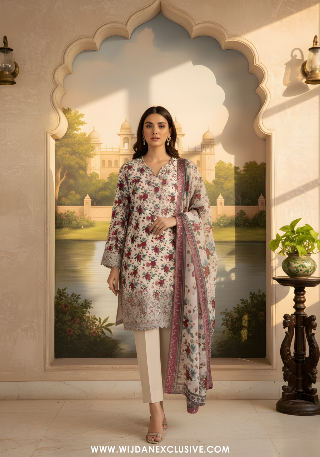 Bin Saeed Unstitched Embroidered Cambric Collection  D-08