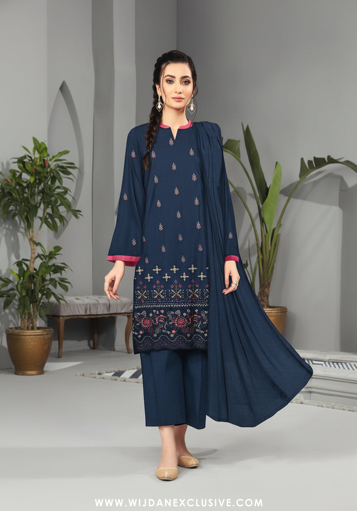 Anam by Wijdan Unstitched Fancy Dhanak Collection - 2025 D-04