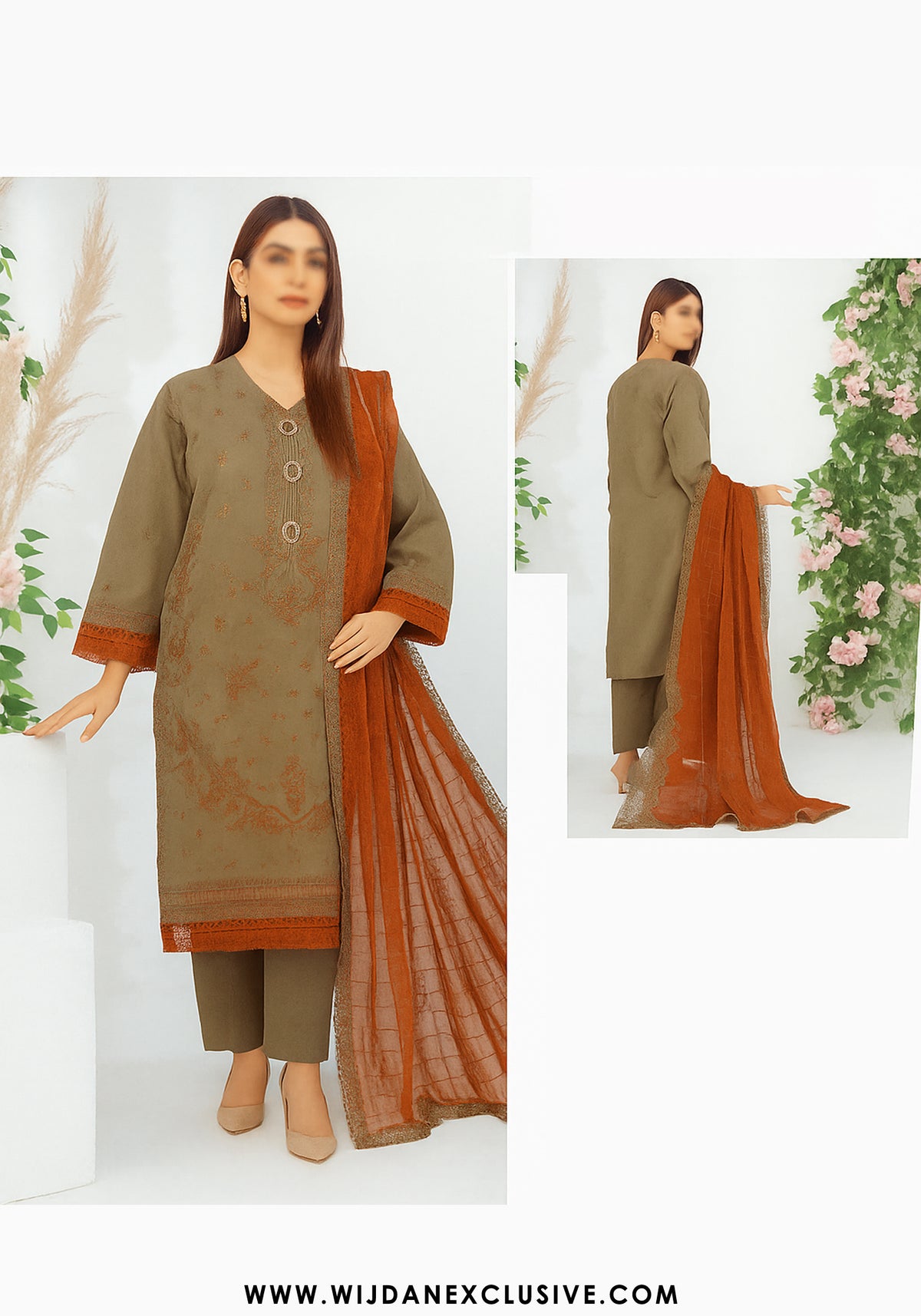Andleeb Unstitched Bana Dora Lawn - 2025 by Wijdan D-03