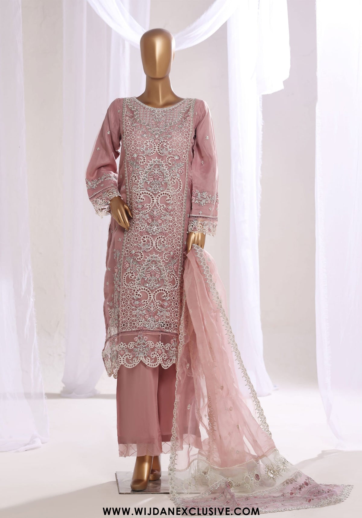 Mahpara by Sadabahar | Stitched Festive Embroidered Organza Vol-01 Collection - 2025 (PINK)
