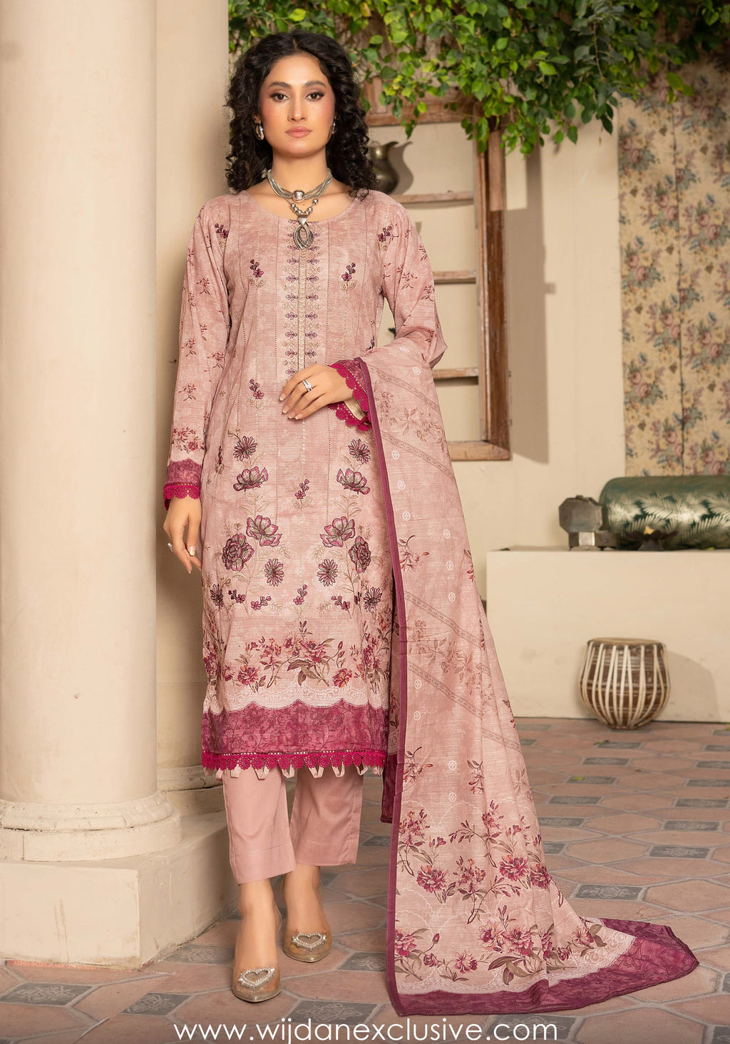 Masooma 3pc Digital Bana Doria Festive Emb Collection D-03