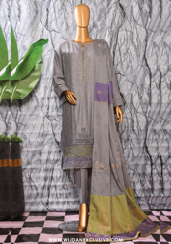 HZ Turkish Unstitched Jacquard Embroidered Vol-II Collection - 2025 TJE-105-B