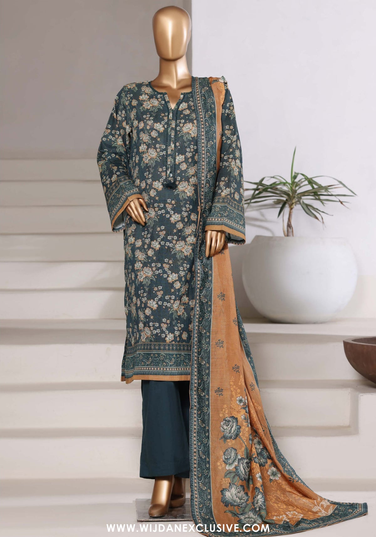 Sadabahar Stitched Printed Khaddar Shimmer Vol-II Collection - 2025 (GREEN)