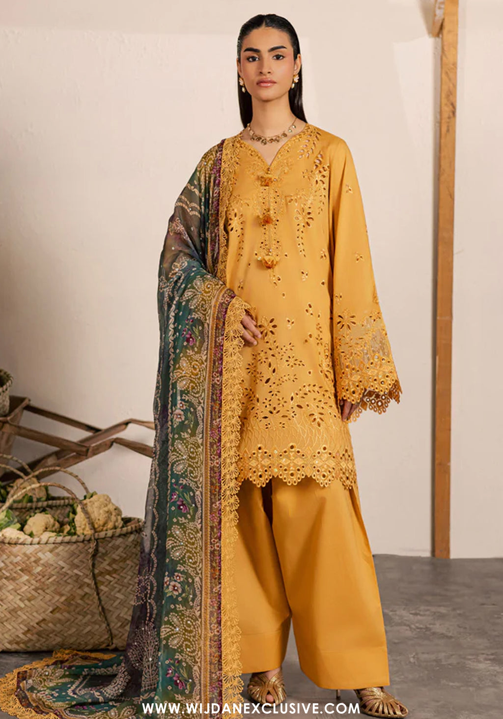 Bazaar by Nureh | Unstitched Embroidered Lawn Collection - 2026 (NE-254)