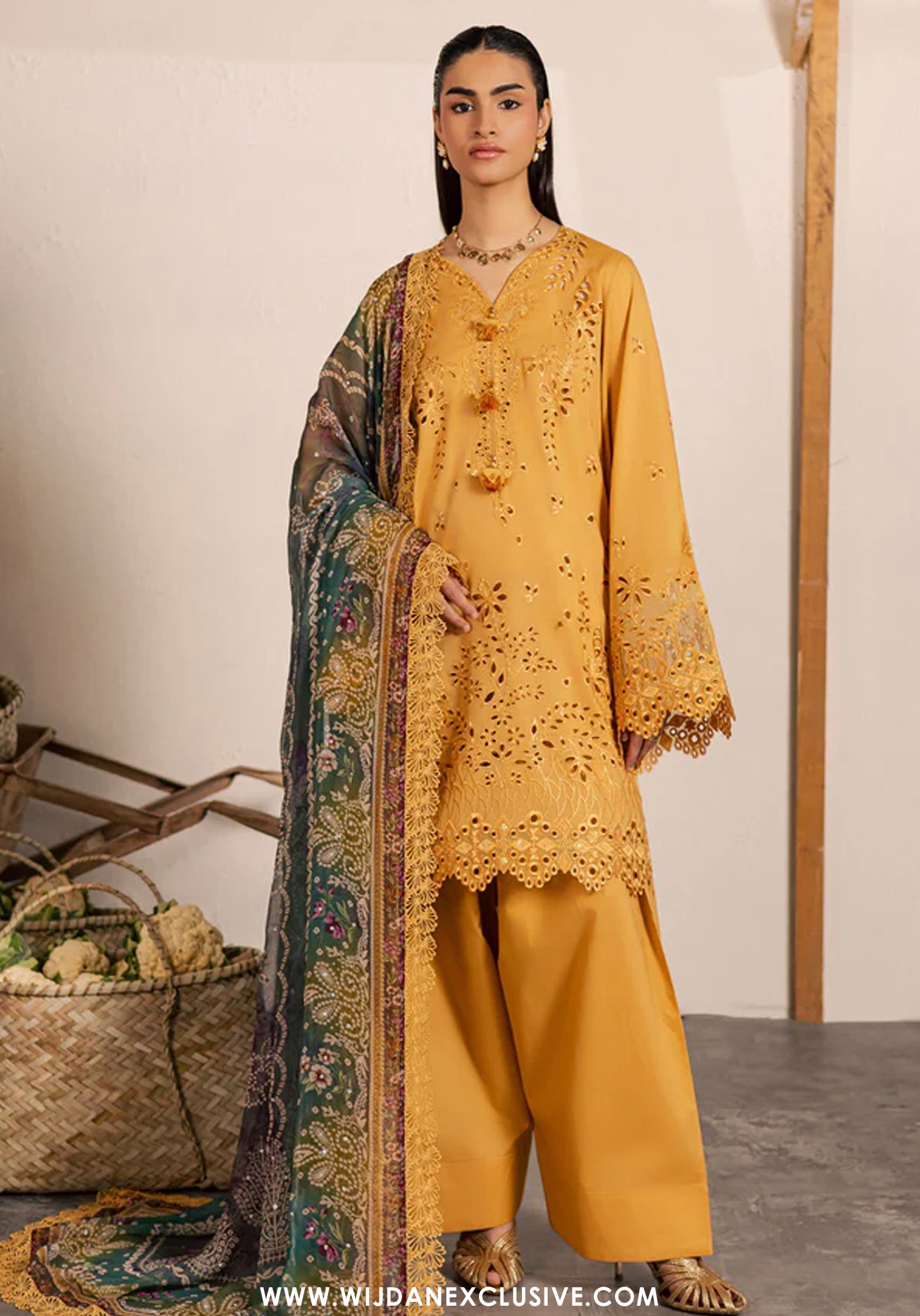 Bazaar by Nureh | Unstitched Embroidered Lawn Collection - 2026 (NE-254)