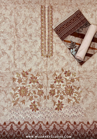 Jasmine Unstitched Doriya Digital Embroidered Lawn - 2025 by Wijdan D-07