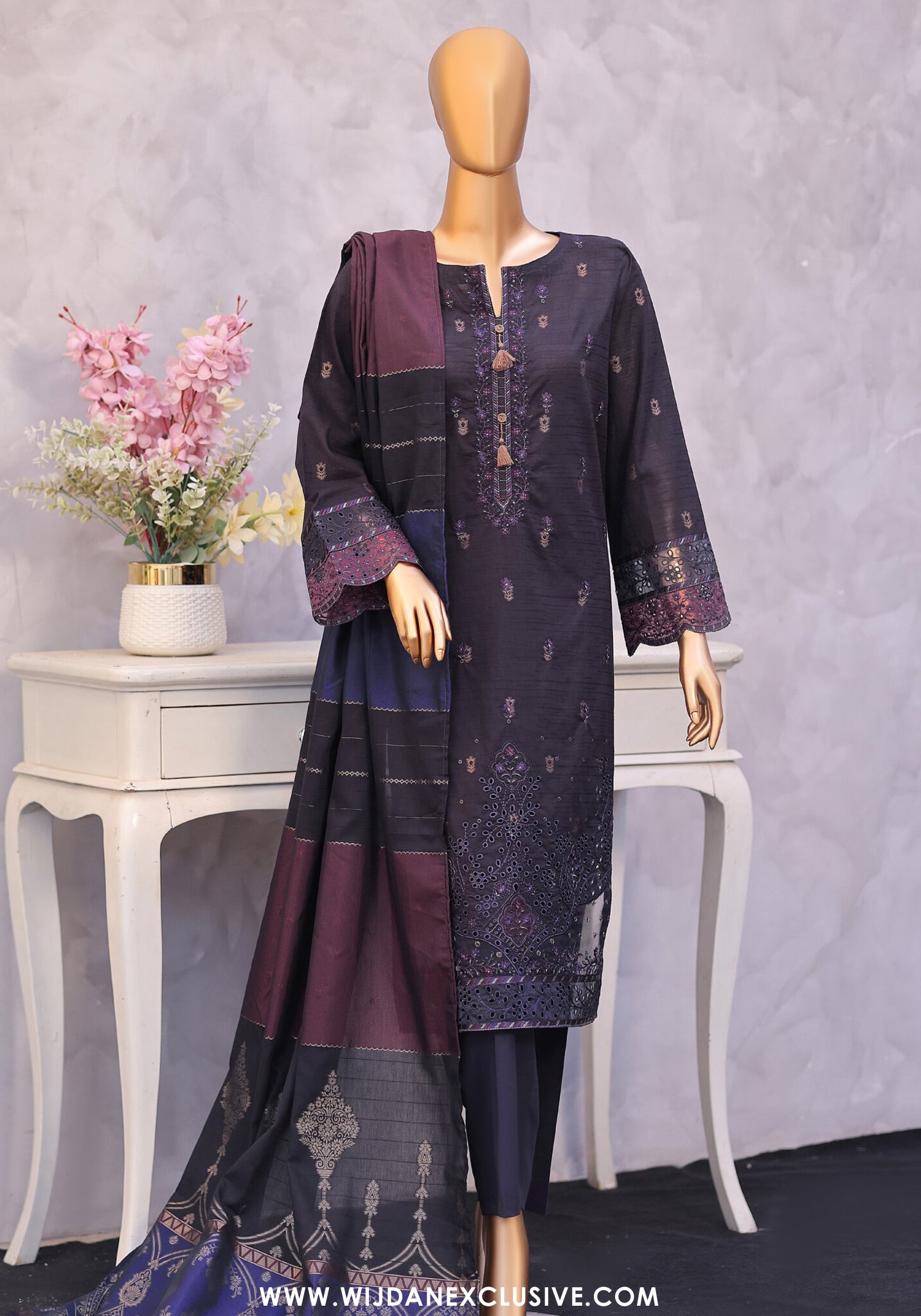 HZ Turkish Jacquard Embroidered Unstitched Vol-01 Collection - 2026 (TJE-7115)