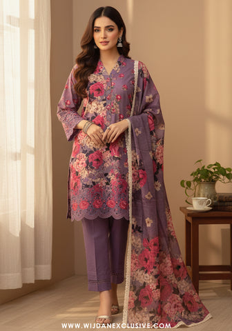 Wijdan Unstitched Embroidered Viscose Winter Collection - 2025 D-2053