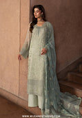 Lazawal by Lamisah | Unstitched Embroidered Formal Chiffon Collection - 2026 (PISTACHIO PEARL)