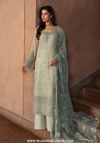 Lazawal by Lamisah | Unstitched Embroidered Formal Chiffon Collection - 2026 (PISTACHIO PEARL)