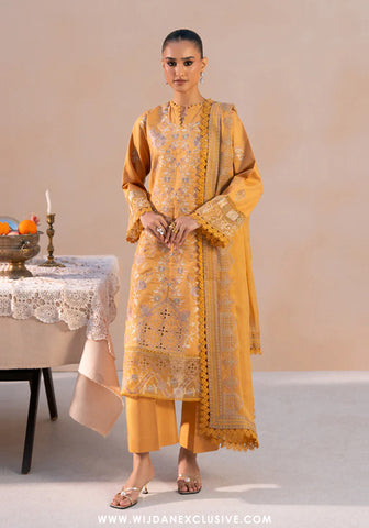 Amani by Marjjan | Unstitched Embroidered Viscose Winter Collection - 2025 MSV-04-B (MUSTARD)