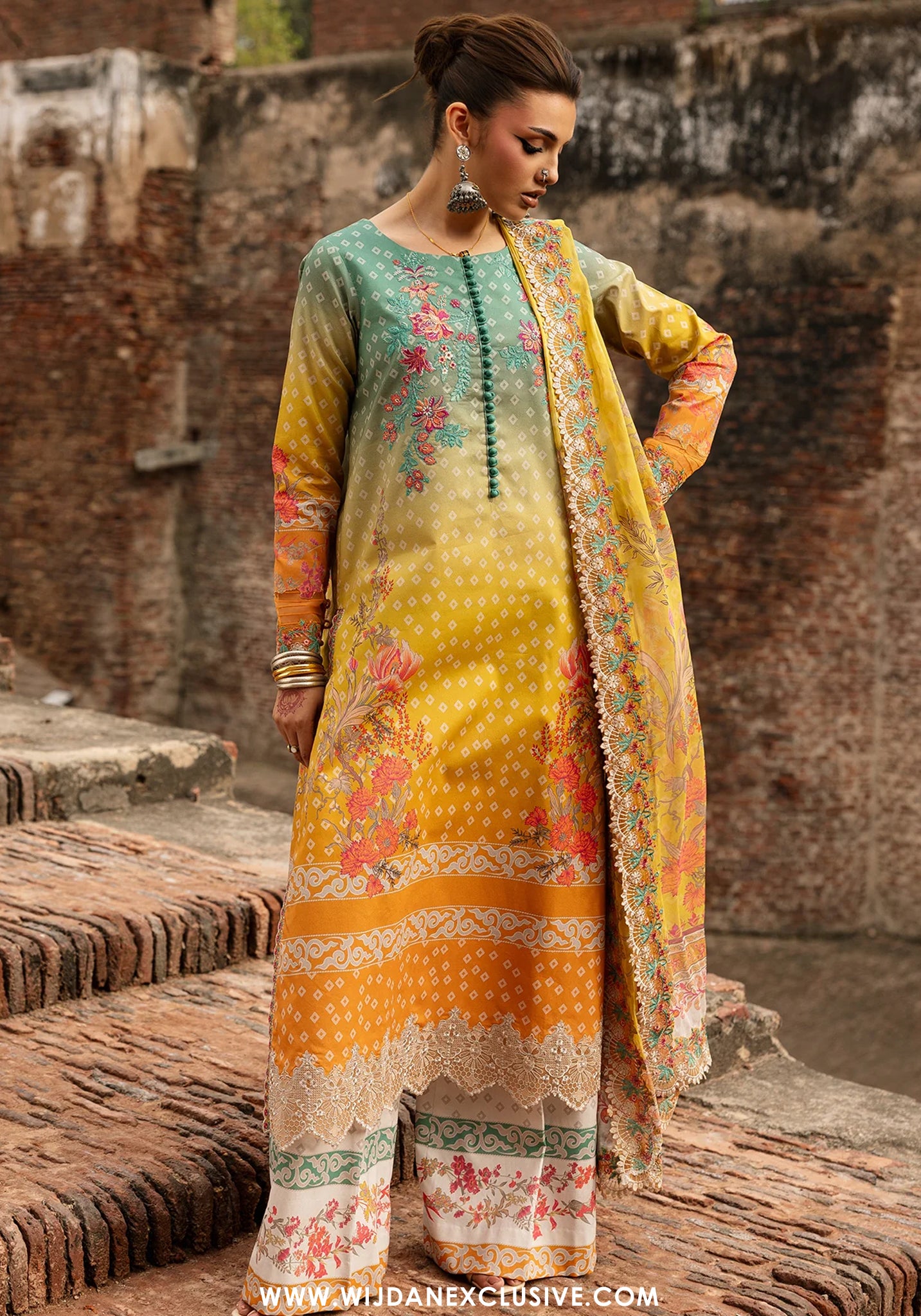 Charizma Chunri Unstitched Embroidered Lawn Vol-01 Collection - 2026 (CHN6-03)