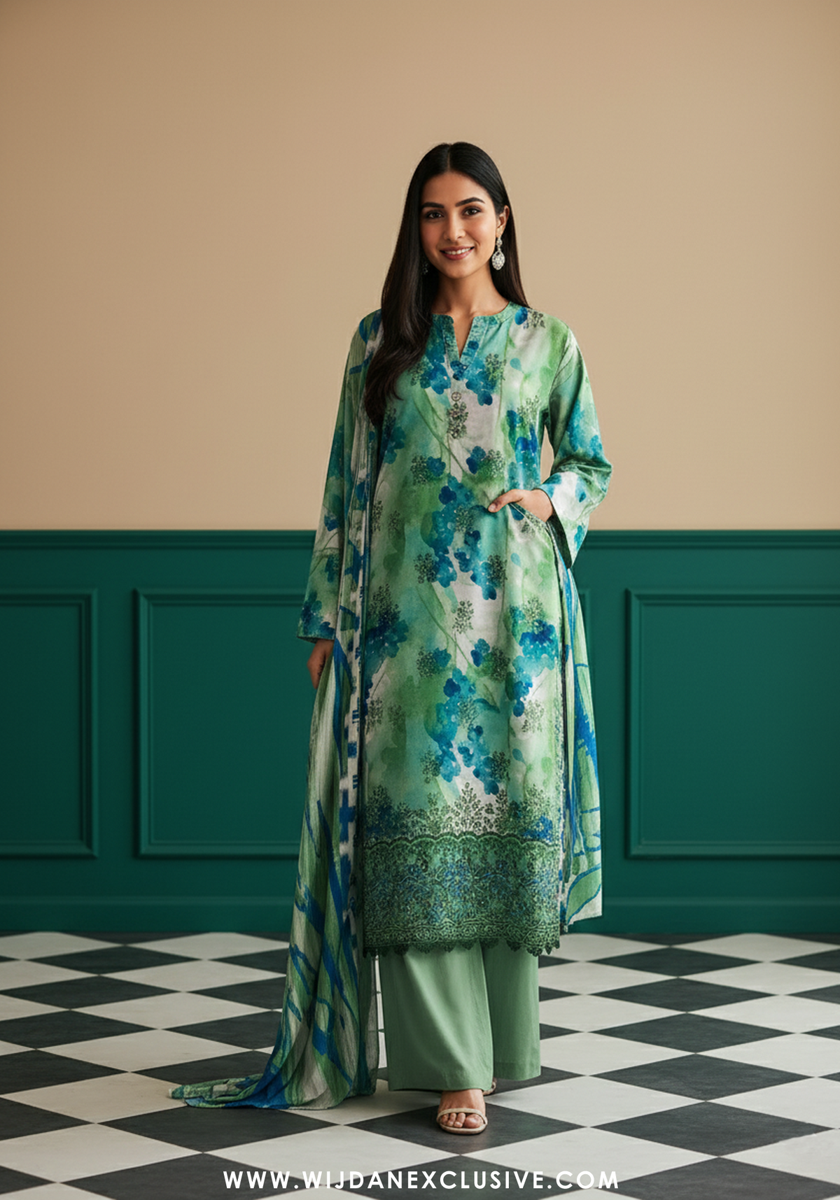 Abrish By Sobia Waseem | Unstitched Doriya Linen Embroidered Collection - 2025 D-03