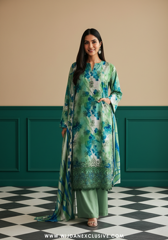Abrish By Sobia Waseem | Unstitched Doriya Linen Embroidered Collection - 2025 D-03