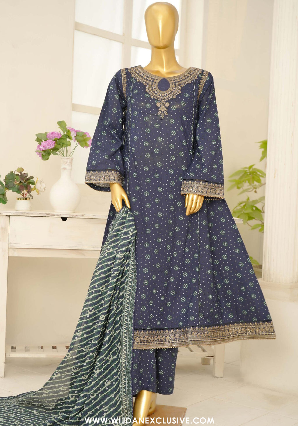 Bin Saeed Stitched Luxury Festive Embroidered Frock 3pc Collection - 2026 (D-03)