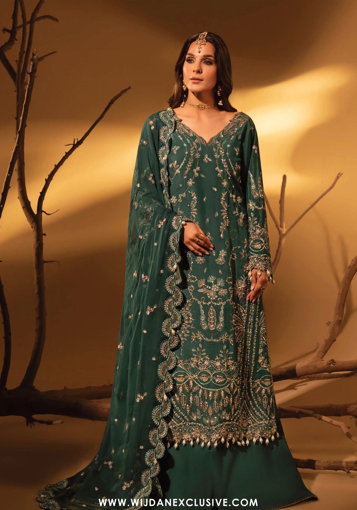 Aylin Unstitched Silk Hand Work Collection (GREEN SLATE)