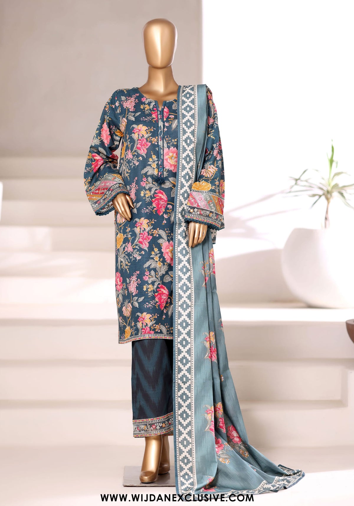 Malika by Sadabahar | Stitched Embroidered Khaddar Collection - 2025 (ZINC)