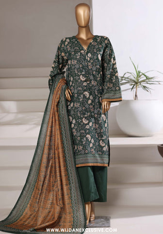 Sadabahar Stitched Printed Khaddar Shimmer Collection - 2025 (GREEN)
