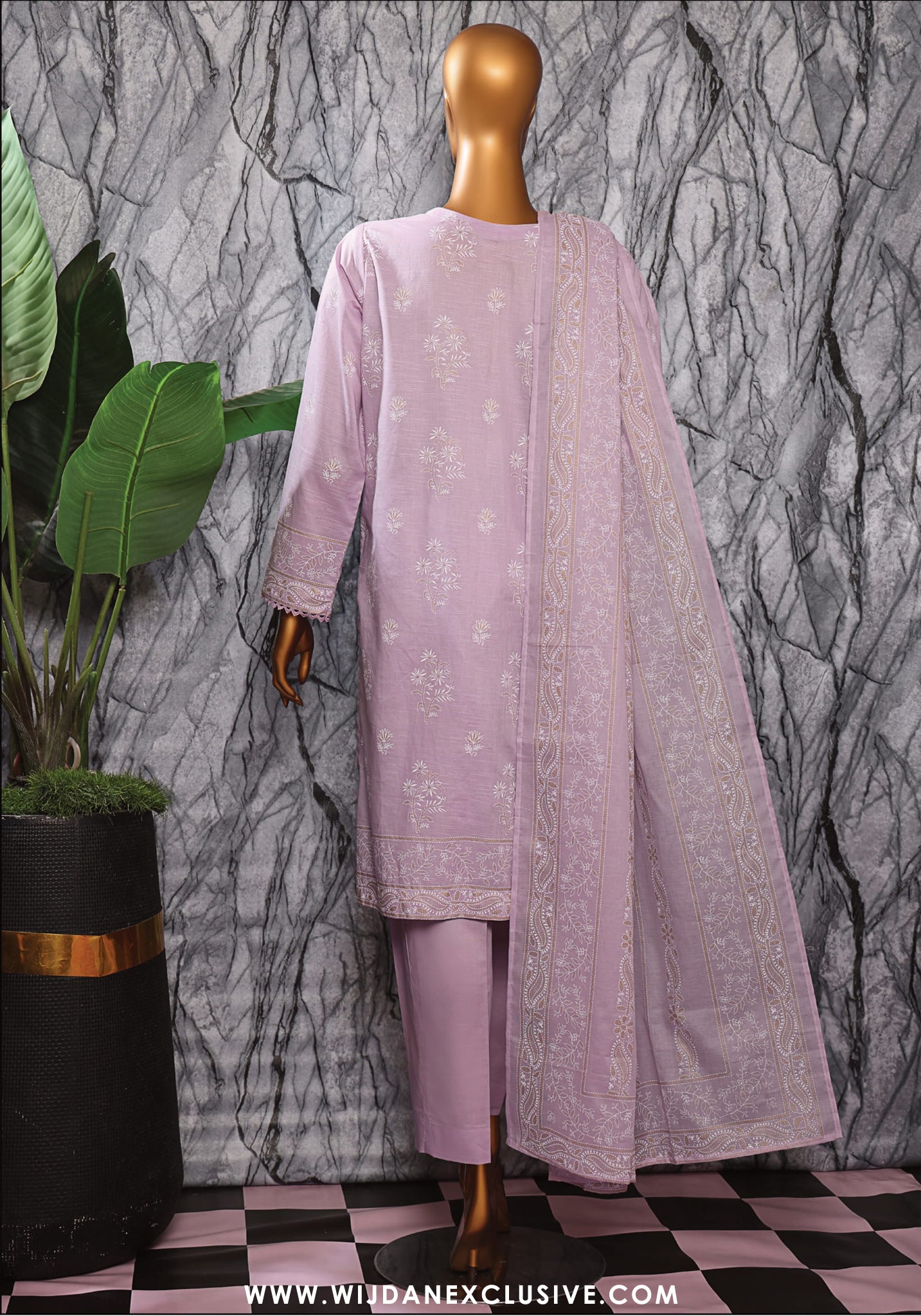 HZ Exclusive Unstitched Mid Summer Embroidered Slub Lawn EMC-29