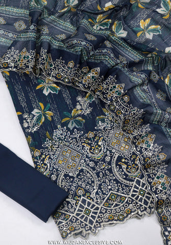 Bin Saeed Unstitched Embroidered Lawn Vol-I Collection - 2026 (BLUE)