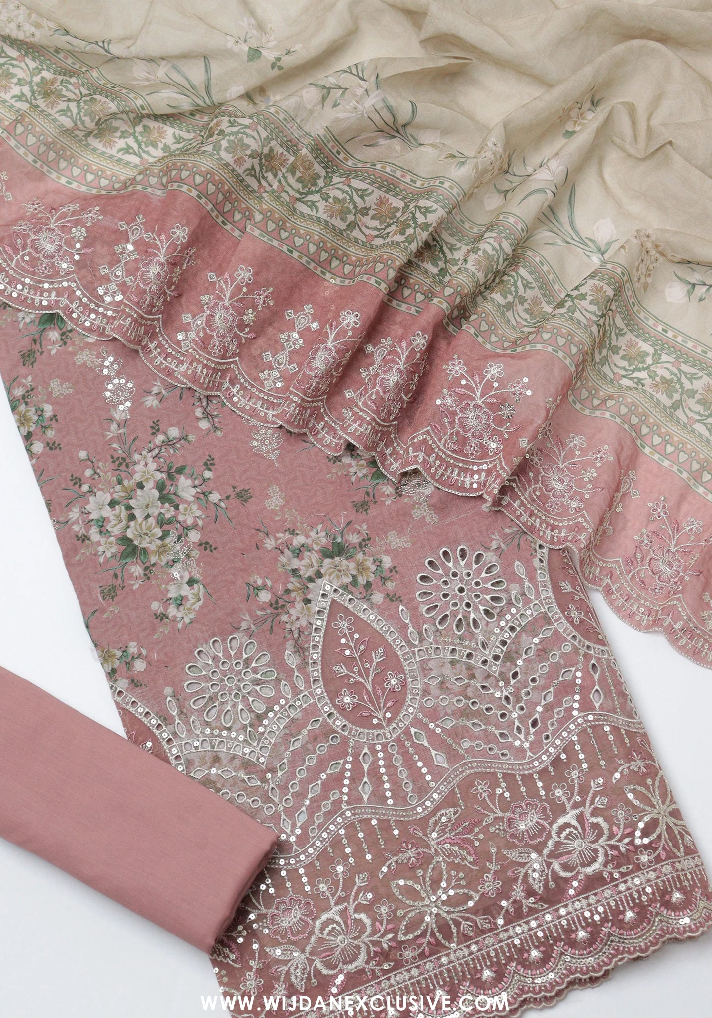 Bin Saeed Unstitched Embroidered Cambric Lawn Collection - 2026 (D-03)