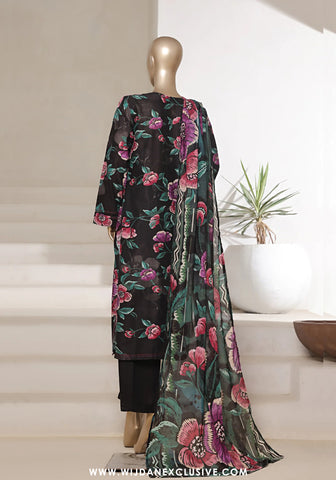 Sadabahar Stitched 3PC Cambric Lawn Collection - 2025 Vol-01 Black