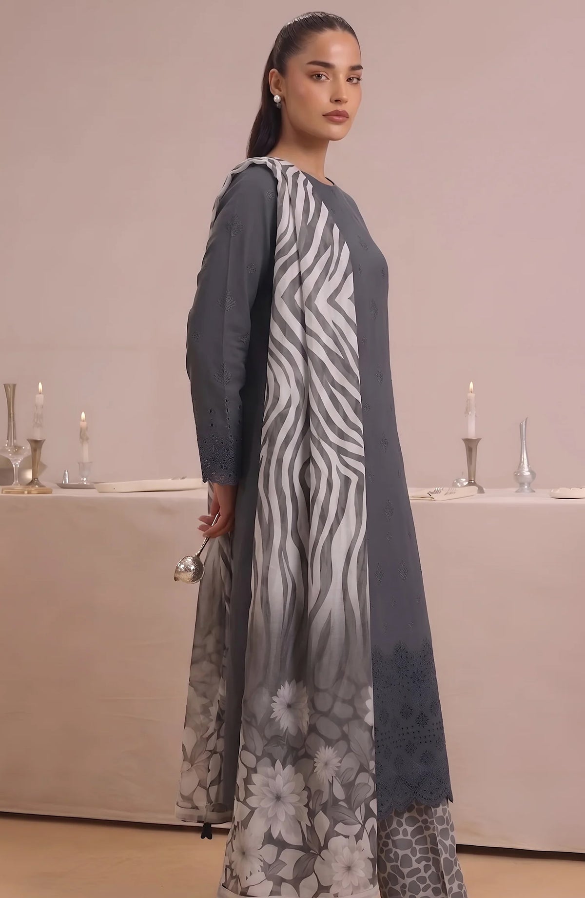 Jeem by  Amna  Khadija | Stitched Chikankari Lawn Collection - 2026 (D-03)
