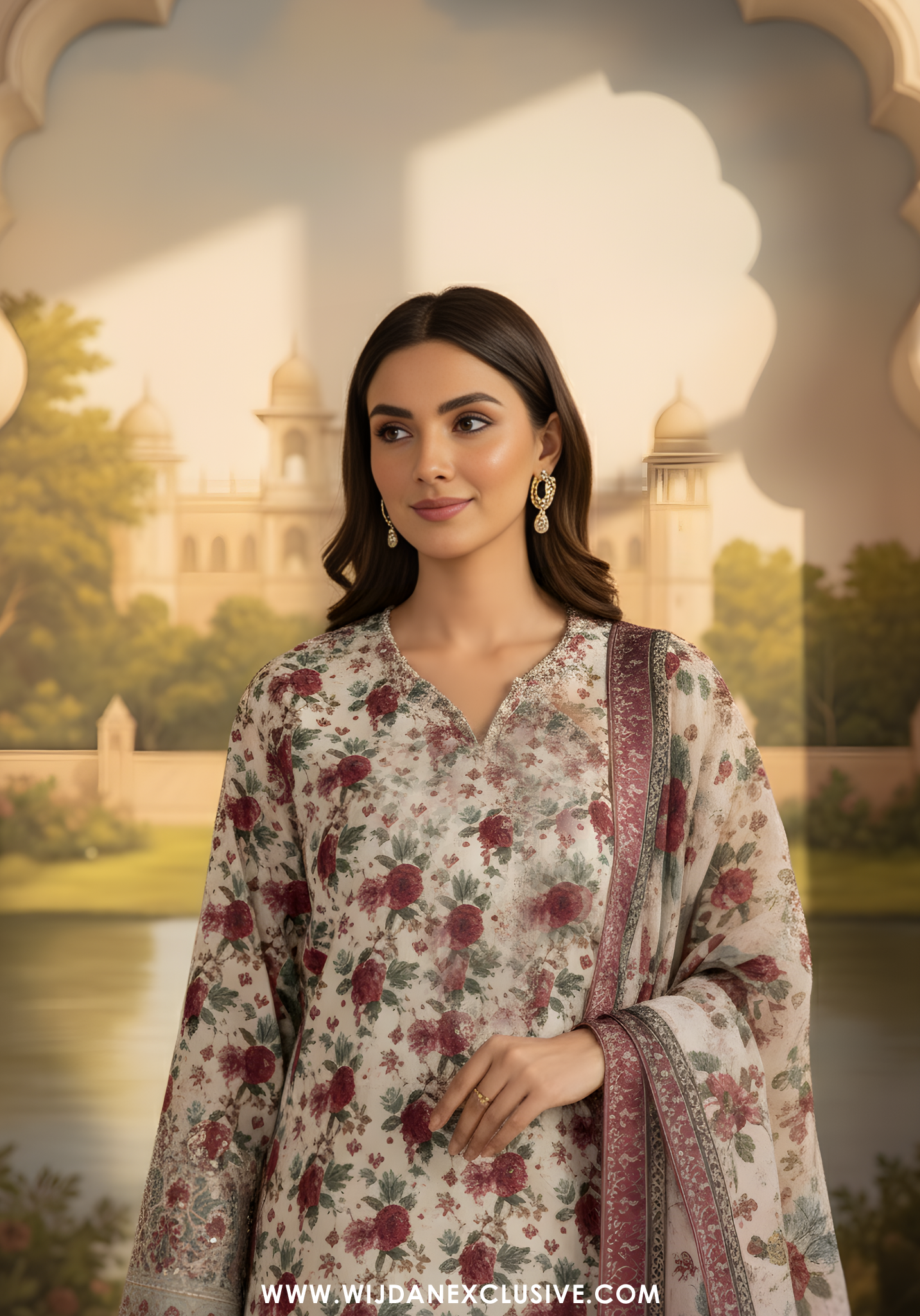 Bin Saeed Unstitched Embroidered Cambric Collection  D-08