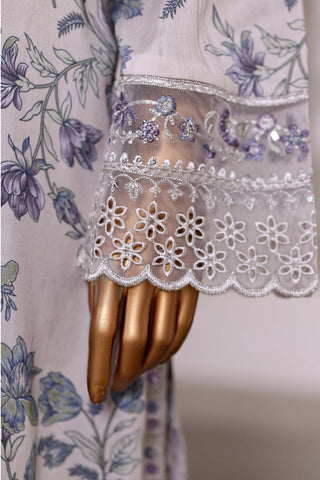 Malika by Sadabahar | Stitched Viscose Farshi Shalwar Vol-II Collection - 2025 (WHITE & BLUE)