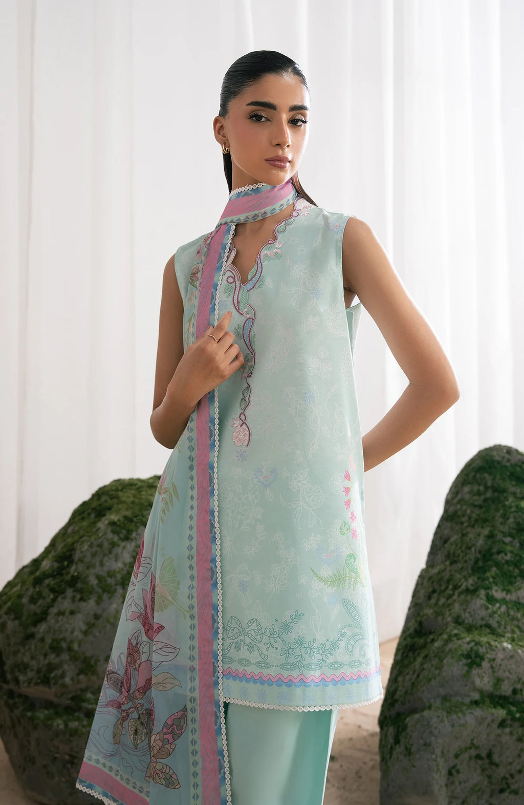 Nysa by Seran | Unstitched Printed & Embroidered Cambric Collection'26 (MENTHE)