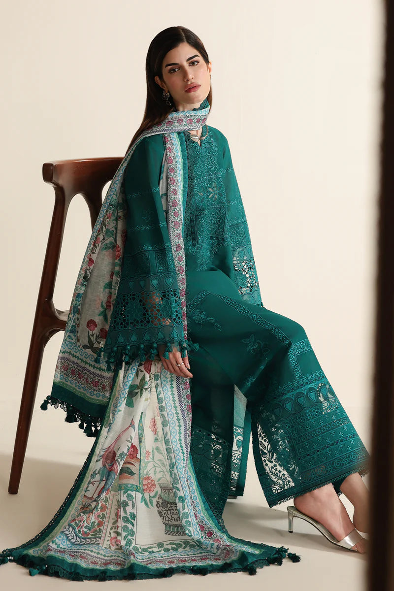 Iris by Jazmin | Unstitched Embroidered Luxury Lawn Collection - 2026 (D-03)