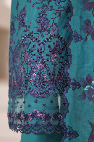 Sadabahar Signature Stitched Embroidered Khaddar Collection - 2025 (TEAL)