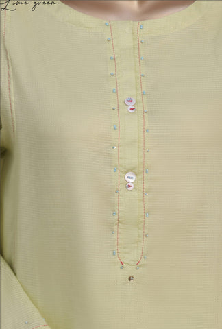 Daily Drop by HZ Textile RTW Solids Twinset 3PC Collection - 2025 (LIME GREEN)