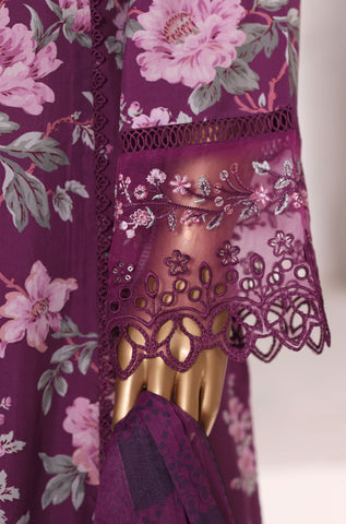 Sadabahar Stitched Festive Embroidered Viscose Collection - 2025 (PURPLE)