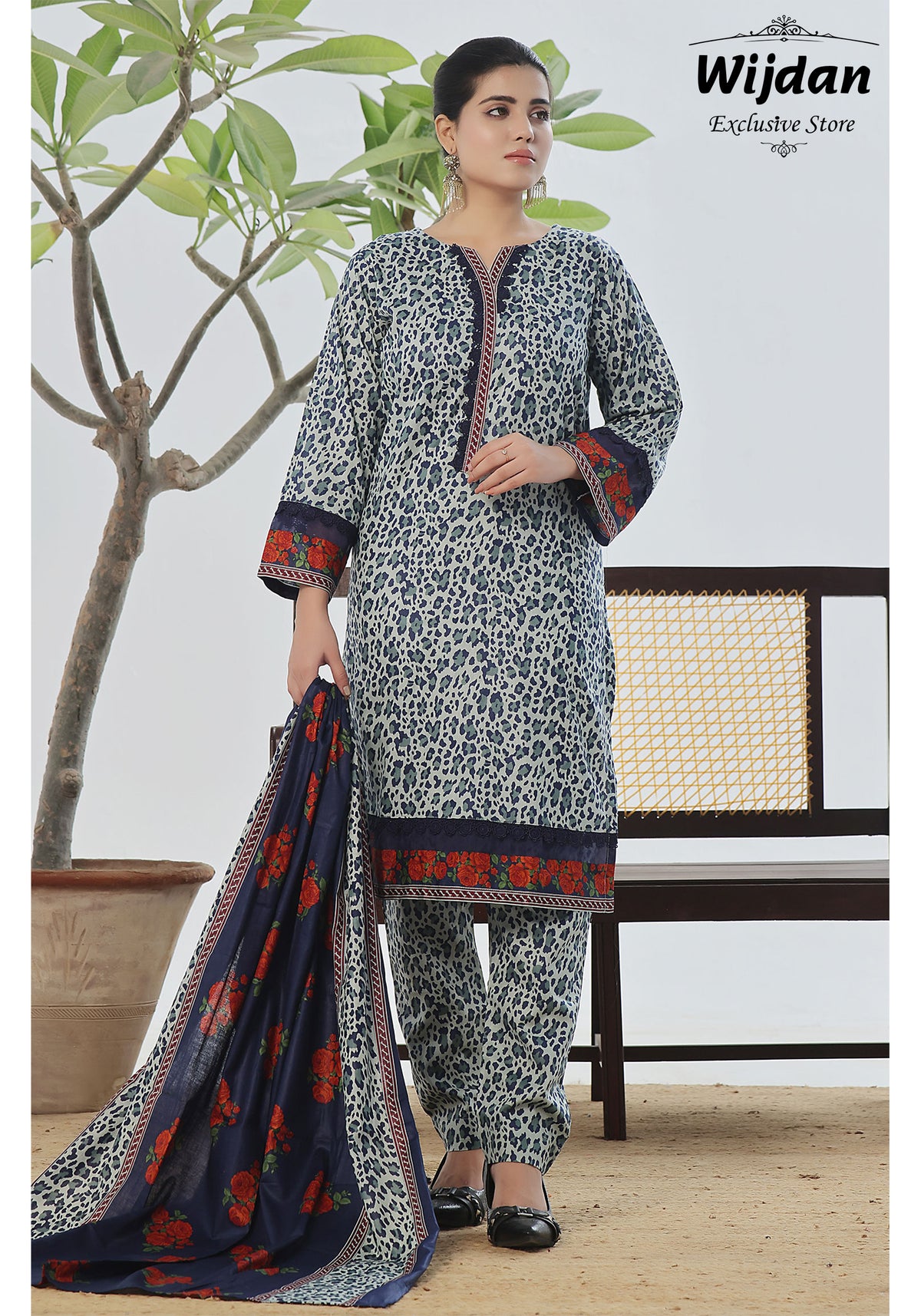 Designer  Lawn 3PC Printed Collection D-41