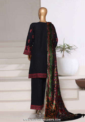 Sadabahar Stitched Luxury Dhanak with Palachi Shawl Collection - 2025 (BLACK)