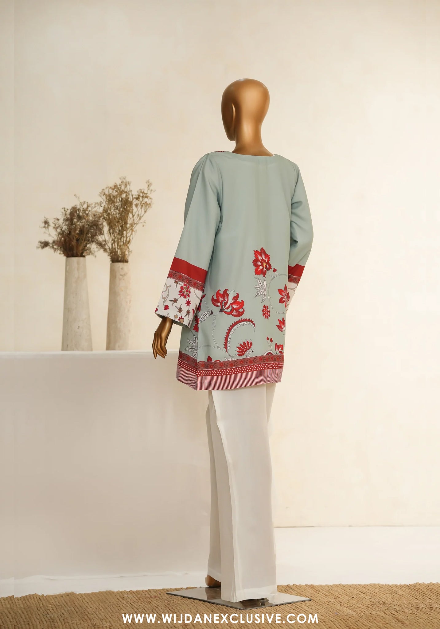 Zehaina by Amna Khadija | RTW Digital Printed Poly Swiss Coat Collection - 2025 (LIGHT BLUE)