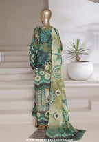 Sadabahar Stitched Printed Shimmered Cambric Summer Collection - 2025 (Green)