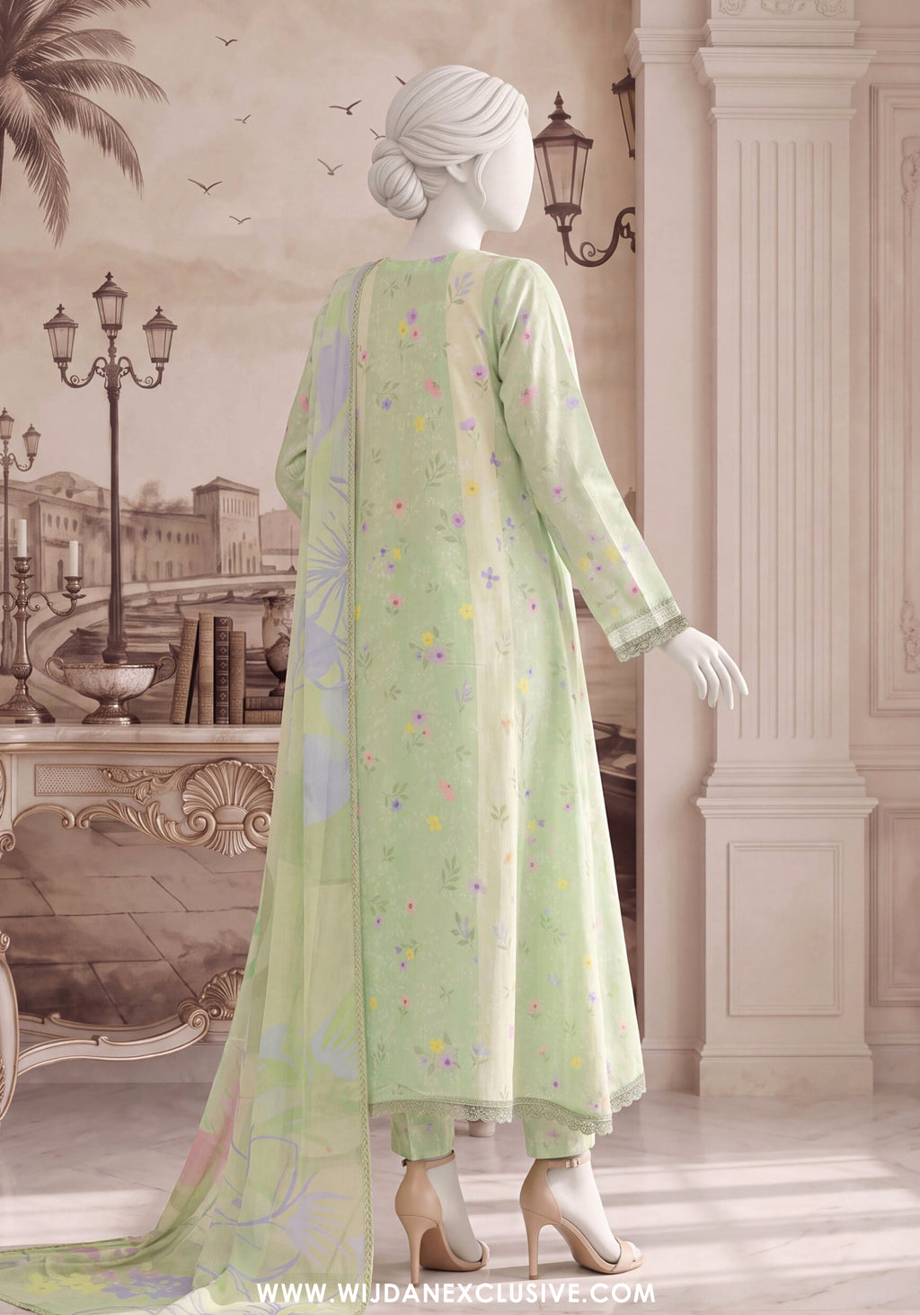 A Flowy Cut by HZ Textile | Stitched Printed & Emb Silk Collection'26 (D-04)