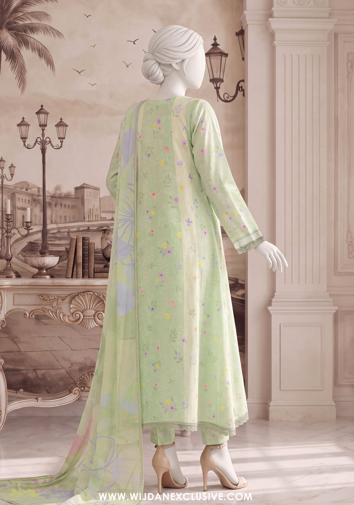 A Flowy Cut by HZ Textile | Stitched Printed & Emb Silk Collection'26 (D-04)