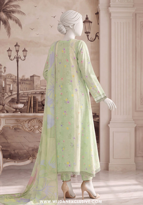 A Flowy Cut by HZ Textile | Stitched Printed & Emb Silk Collection'26 (D-04)
