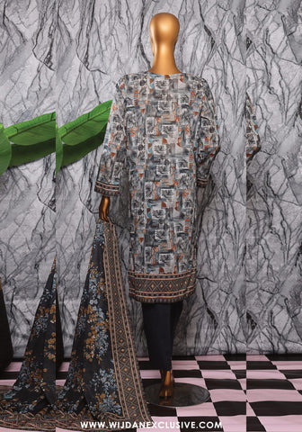 HZ Unstitched Platinum Digital Printed Lawn Collection - 2025 PPC-407