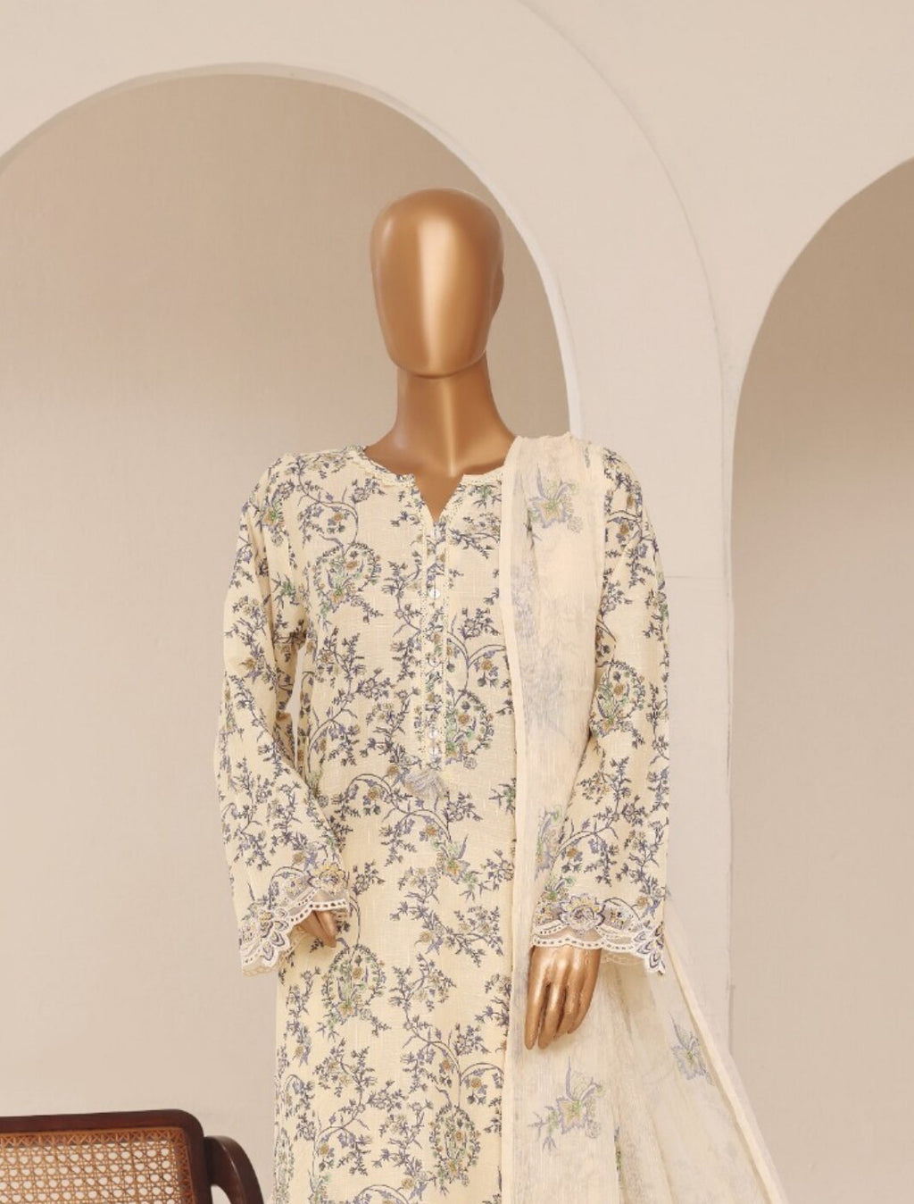 Sadabahar Cutwork Stitched 3pc Lawn Collection - 2026 (D-04)