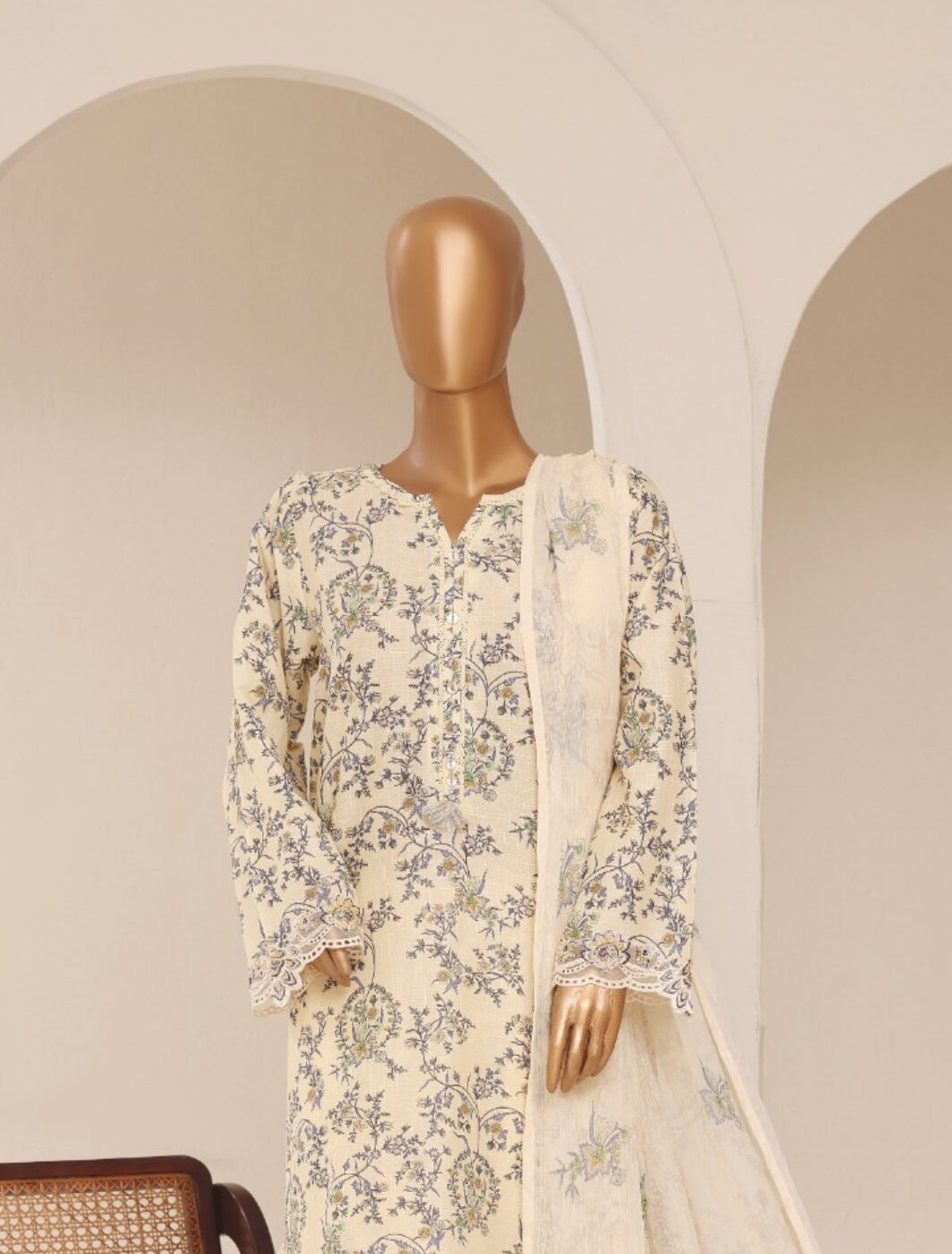 Sadabahar Cutwork Stitched 3pc Lawn Collection - 2026 (D-04)