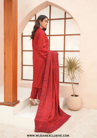 Marjjan Unstitched Embroidered Winter Vol-02 Collection - 2025 (MRW-531-RED)