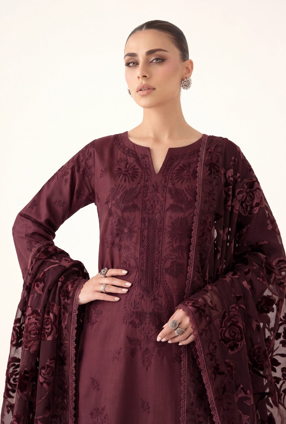 Saffron by Wijdan | Unstitched Embroidered Luxury Palachi Collection'26 (D-2544)