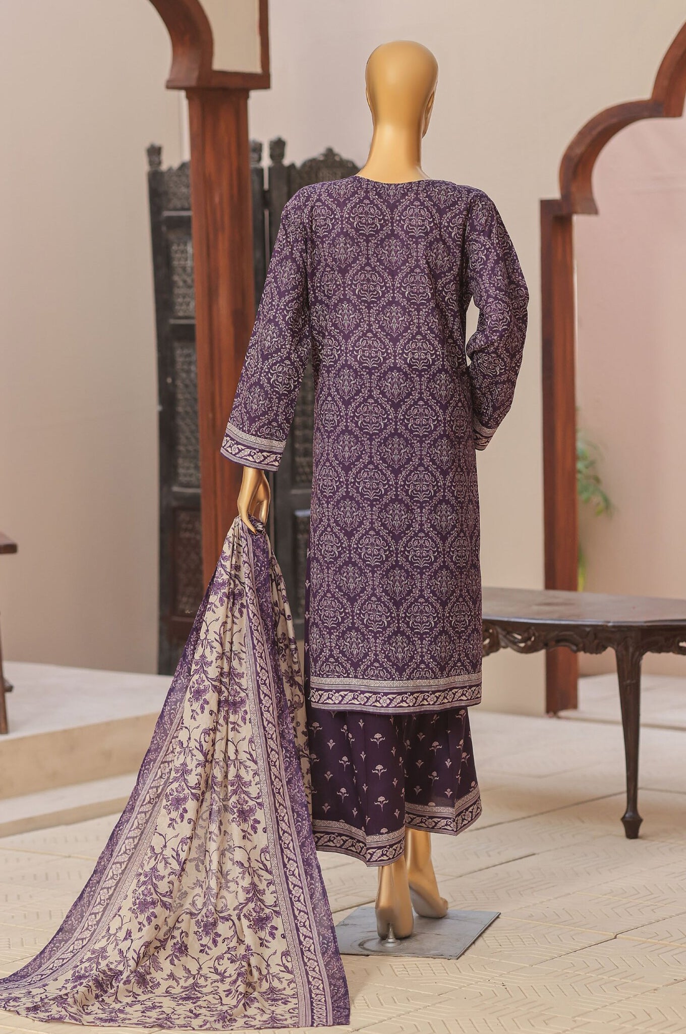 HZ Premium Daily Wear Unstitched Embroidered 3pc Lawn Collection - 2026 (D-04)