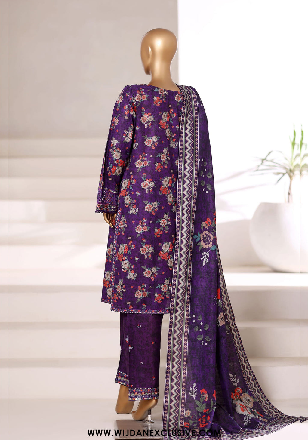 Malika by Sadabahar | Stitched Embroidered Khaddar Collection - 2025 (PURPLE)
